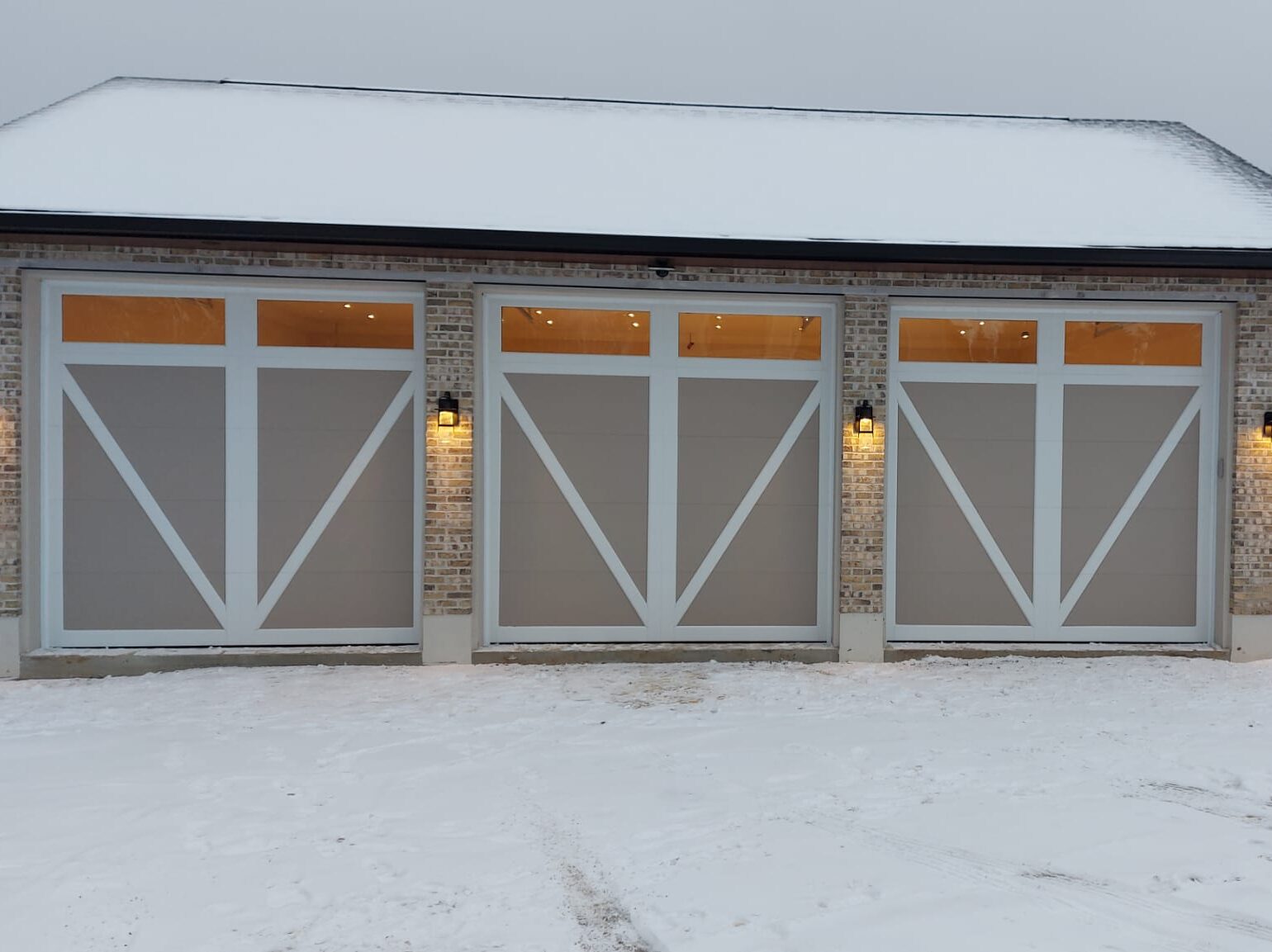 The Door Master- Insulated garage door on a winter day